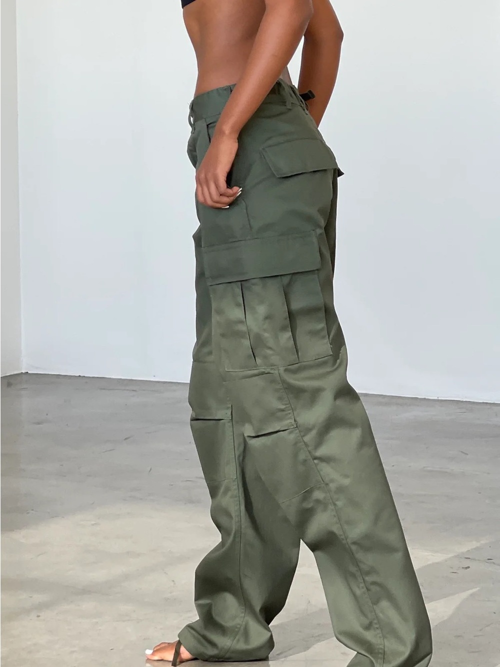 Local European Olive Green Cargo Pants